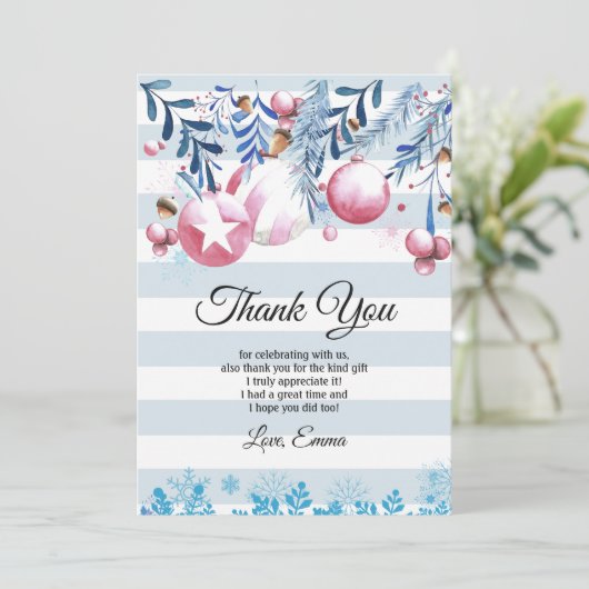 Kerstmis, Kerstmis, bedankt! Bedankkaart (Staand voorkant)