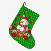 Kerstmis, kerstmis, Elf Snowman Grote Kerstsok (Voorkant (Hangend))