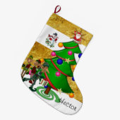 Kerstmis, kerstmis, Elf Snowman Grote Kerstsok (Voorkant (Hangend))