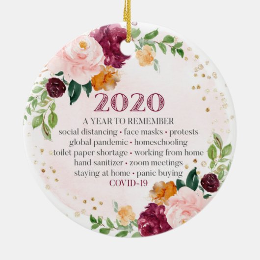 Kerstmis, Kerstmis, kerstman, 2020 Keramisch Ornament (Achterkant)