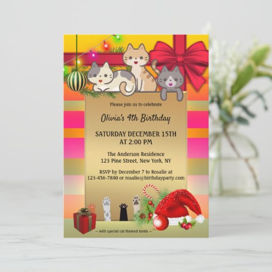 Kerstmis kerstmis kinderen uitnodiging op zaterdag (Staand voorkant)