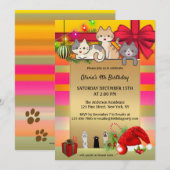 Kerstmis kerstmis kinderen uitnodiging op zaterdag (Voorkant / Achterkant)