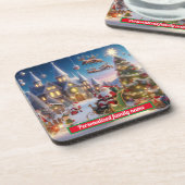 KERSTMIS KERSTMIS KLEURRIJK BIER ONDERZETTER (Linkerzijde)