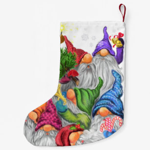 Kerstmis Kerstmis Kous Cadeau Kabouters Cartoon Kleine Kerstsok