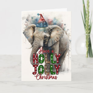 Kerstmis Kerstmis Merry Christmas Kerstman Olifant Kaart