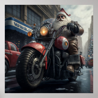 Kerstmis kerstmis met de kerstman van de kerstmoto poster