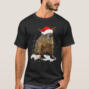 Kerstmis kerstmis met kerstmis in Santa Groundhog T-shirt