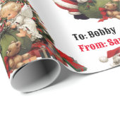 Kerstmis, kerstmis, naam van kerstman en Angel Cadeaupapier (Rol Hoek)