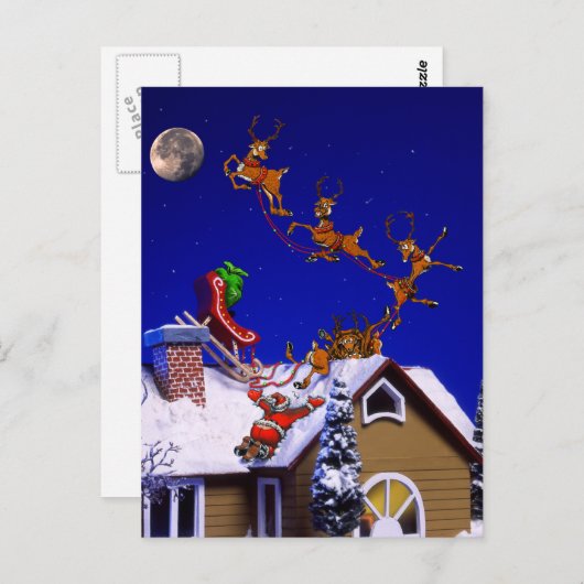 Kerstmis - Kerstmis op het dak Briefkaart (Voorkant / Achterkant)