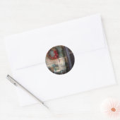 Kerstmis - Kerstmis staat om de hoek Ronde Sticker (Envelop)