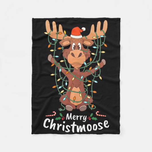 Kerstmis Kerstmose Kerstmose Kerstboom Lichtjes Fleece Deken (Voorkant)