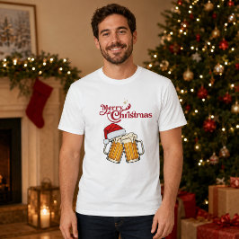 Kerstmis Kerstmuts Bier Mokken T-shirt