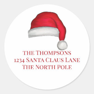 Kerstmis Kerstmuts Fantasie Retouradres Ronde Sticker