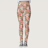 Kerstmis Kerstmuts Hond Puppy Ontwerp - Wit Leggings (Voorkant)