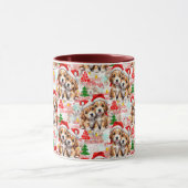 Kerstmis Kerstmuts Hond Puppy Ontwerp - Wit Mok (Midden)