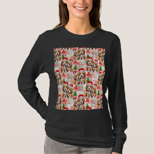 Kerstmis Kerstmuts Hond Puppy Ontwerp - Wit T-shirt