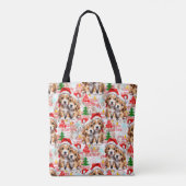 Kerstmis Kerstmuts Hond Puppy Ontwerp - Wit Tote Bag (Achterkant)