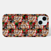 Kerstmis Kerstmuts Hond Puppy Ontwerp - Zwart Case-Mate iPhone Case (Achterkant (horizontaal))