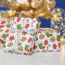 Kerstmis kerstpictogrammen inpakpapier