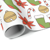 Kerstmis kerstpictogrammen inpakpapier (Rol Hoek)