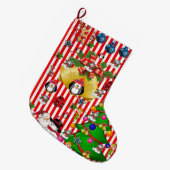 Kerstmis, kerstpinguïn grote kerstsok (Voorkant (Hangend))