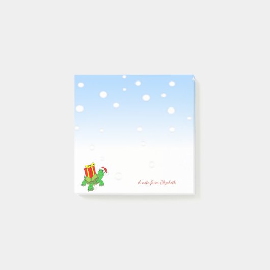 Kerstmis, kerstschildpad, Cadeau-gepersonaliseerd Post-it® Notes (Voorkant)
