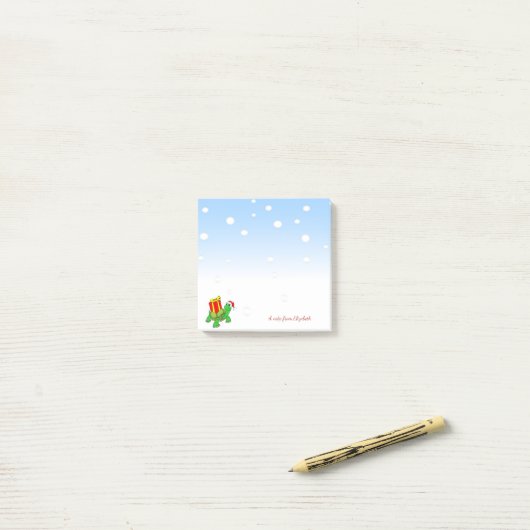 Kerstmis, kerstschildpad, Cadeau-gepersonaliseerd Post-it® Notes (Op bureau)