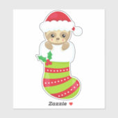Kerstmis, kerststaart, kerststaart, kerstman sticker (Vel)