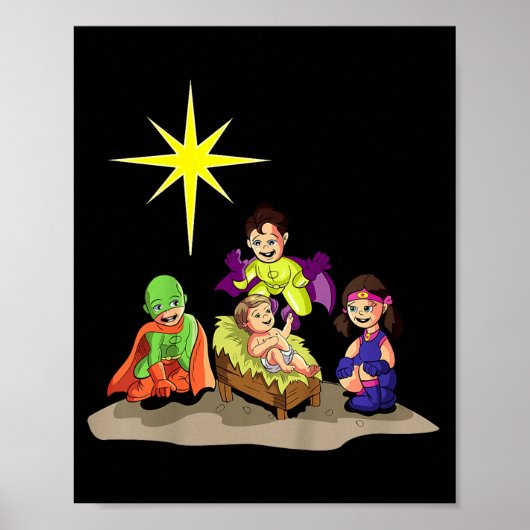 Kerstmis kerststal baby Jezus kribbe Sup Poster (Voorkant)