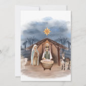 Kerstmis kerststal doop uitnodiging (Achterkant)