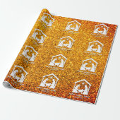 Kerstmis Kerststal namaak glitters Kerstmis Cadeaupapier (Uitgerold)