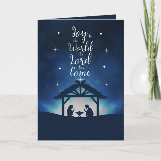 Kerstmis Kerststal Scene Joy to the World Kaart (Voorkant)