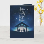 Kerstmis Kerststal Scene Joy to the World Kaart (Gele Bloem)