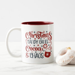 Kerstmis, Kerststokken, Cacao & Chaos Tweekleurige Koffiemok