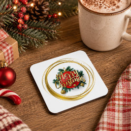 Kerstmis kerststol van harde kunststof bier onderzetter