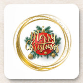 Kerstmis kerststol van harde kunststof bier onderzetter (Voorkant)