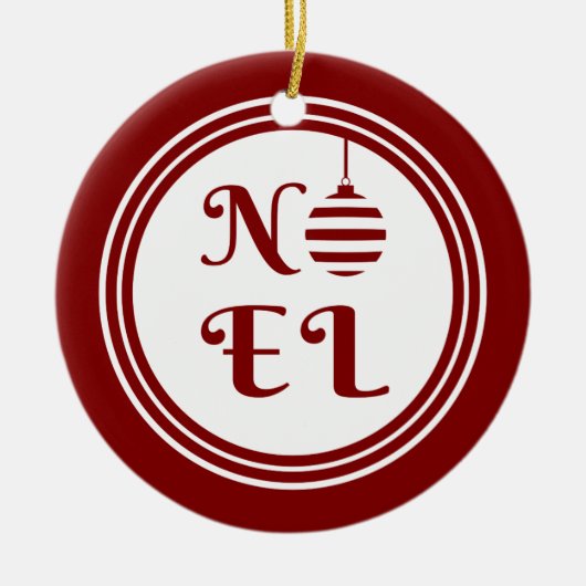 KERSTMIS Kerstvakantie Rood en Wit Keramisch Ornament (Voorkant)
