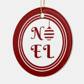 KERSTMIS Kerstvakantie Rood en Wit Keramisch Ornament (Links)