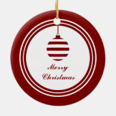 KERSTMIS Kerstvakantie Rood en Wit Keramisch Ornament (Achterkant)