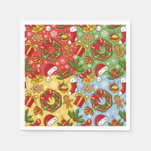 Kerstmis, kerstversieringen, Pet van Kerstmis Servetten (Voorkant)