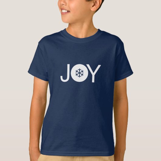 Kerstmis Kerstvreugde Blauw en Wit Kinder T-Shirt (Voorkant)