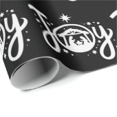 Kerstmis Kerstvreugde Jezus Kerststal Geloof Cadeaupapier (Rol Hoek)