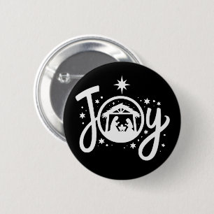 Kerstmis Kerstvreugde Jezus Kerststal Geloof Ronde Button 5,7 Cm