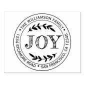 Kerstmis Kerstvreugde Ronde Retouradres Rubberstempel (Afrduk)