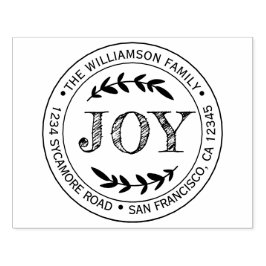 Kerstmis Kerstvreugde Ronde Retouradres Rubberstempel