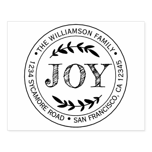 Kerstmis Kerstvreugde Ronde Retouradres Rubberstempel (Afrduk)