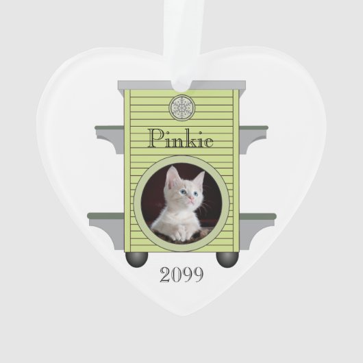 Kerstmis, keukat uploaden Fotokat Ornament (achterkant)