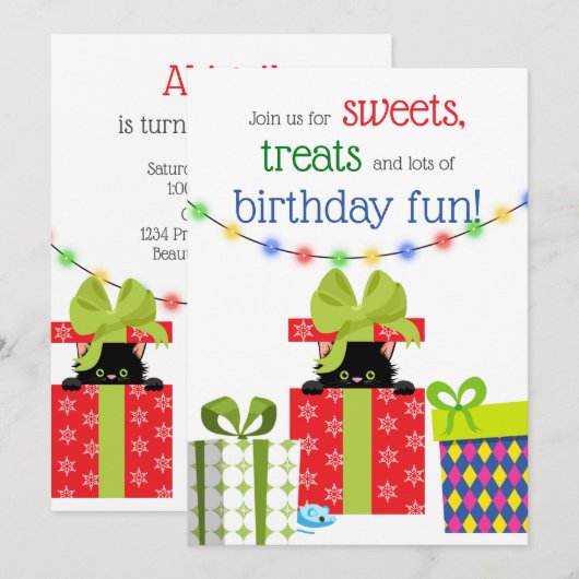 Kerstmis, keuken en cadeautjes op de winterdag in kaart (Voorkant / Achterkant)