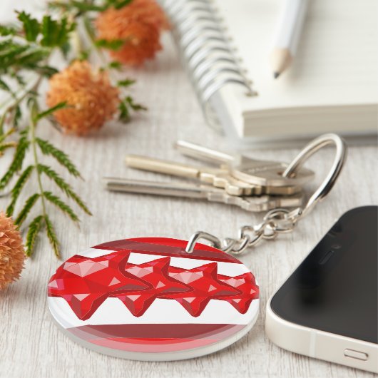 Kerstmis keychain rode sterren (Voorkant Rechts)