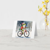 Kerstmis kikker groet kaart (Gele Bloem)